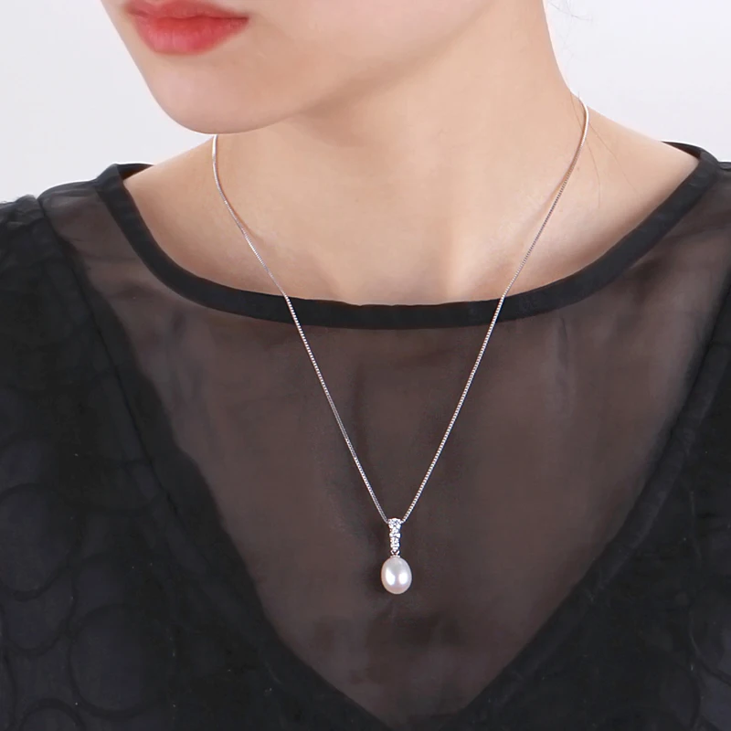 Fashion Natural Black Pearl Pendant Necklaces 925 Sterling Silver Jewelry For Women Pearl Necklace Silver Chain Accessories Gift pendant necklace,silver necklace