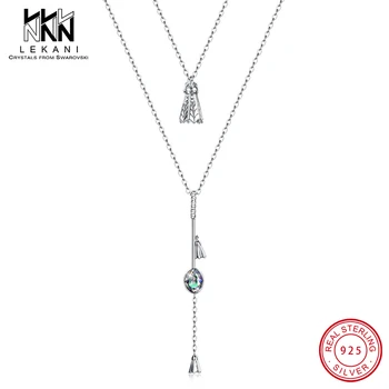 

Cute Badminton Pendant Round Crystal From Swarovski Necklace With 925 Sterling Silver Chain For Women Engagement Fine Jewelry
