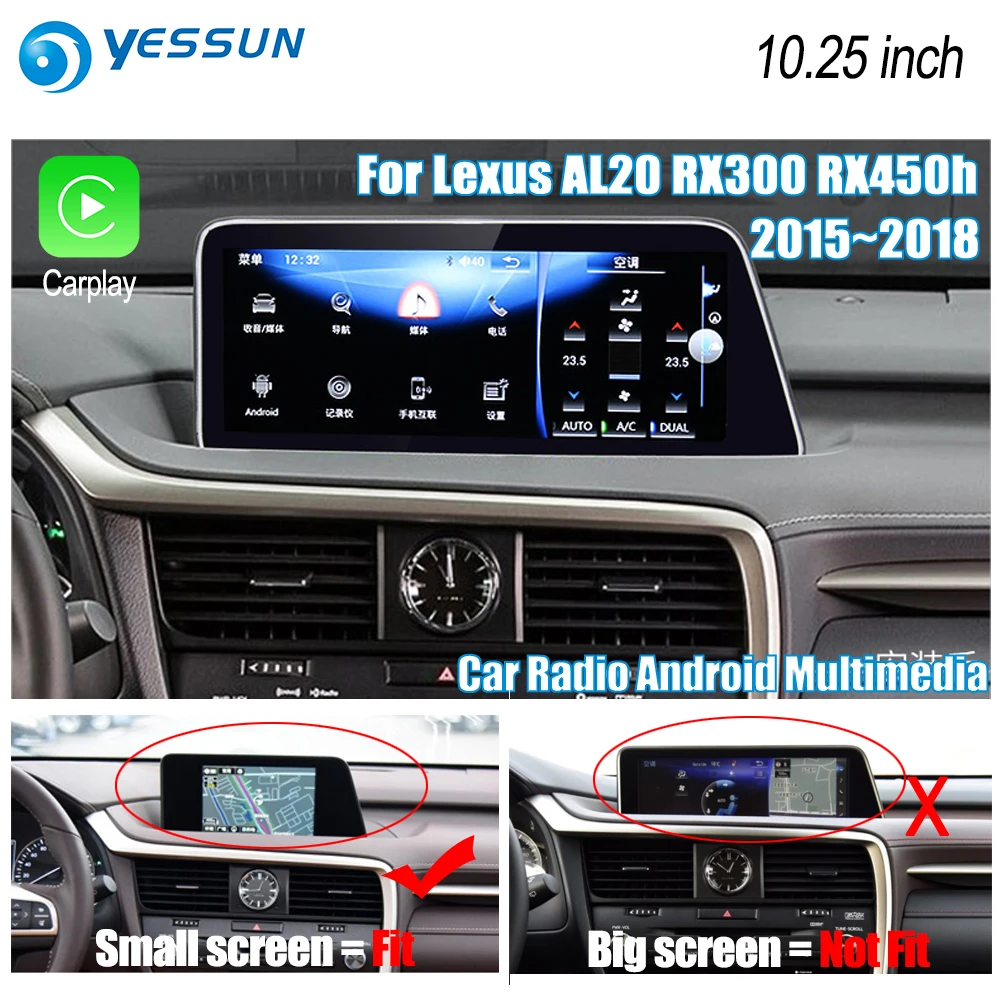 YESSUN For Lexus AL20 RX 300 RX 200t RX 450h 2015 2018 Car Android Carplay GPS
