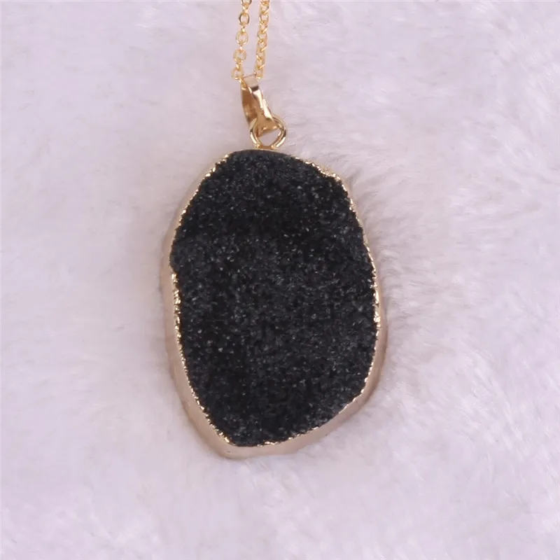 

seven chakra Hot Design Natural Stone Quartz Crystal quartz Pendant Necklace Druzes Crystals Necklace