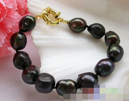 

01127 baroque black freshwater cultured pearl bracelet