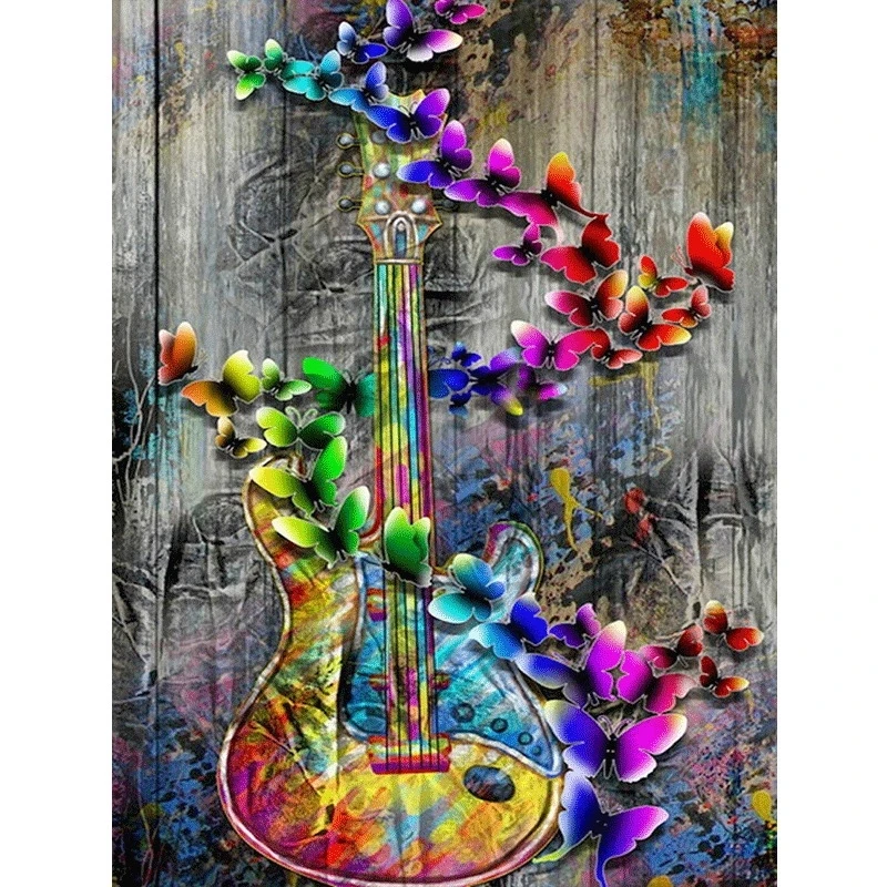 

DIY Diamond Embroidery Violin and flower Full Square/round Diamond Painting Cross Stitch Kit Mosaic Home Decor