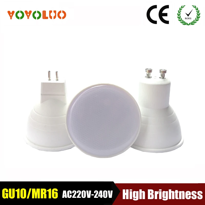 

[YOYOLUO] 2017 NEW LED Light Bulb Spotlight GU10 MR16 6W 220V COB Chip Beam Angle 24 120degree Spotlight LED Lamp For Table Lamp