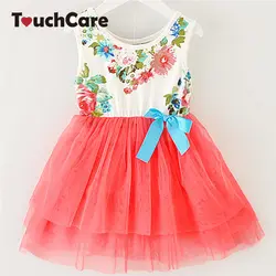 Платье для девочек новые летние цветочные Платье для маленьких девочек платье-пачка принцессы 8 цветов наряды для новорожденных детская