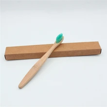 Радужная детская бамбуковая зубная щетка щетиной tandenborstel Fibre деревянная ручка низкоуглеродная экологически зубная щетка