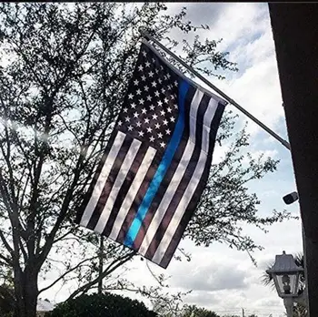 

90*150cm BlueLine usa Police Flags, Thin Blue Line USA Flag ,White And Blue American Flag With Brass Grommets