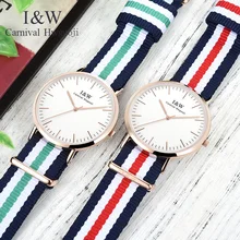Carnival I&W Ultra-Thin 6MM Quartz Watch Women Nylon Strap Simple Watches Waterproof Girls Clock Top Brand Luxury reloj mujer