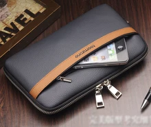Free shipping Men’s Top Genuine Leather Business Day Clutch Wrist Bag Handbag Cash Card Case Checkbook Organizer handbag S3338