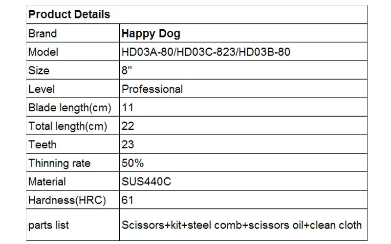 440C профессиональные ножницы для ухода за домашними животными, 8 дюймов ножницы для резки и истончения и изогнутые+ стальная расческа+ наборы D238