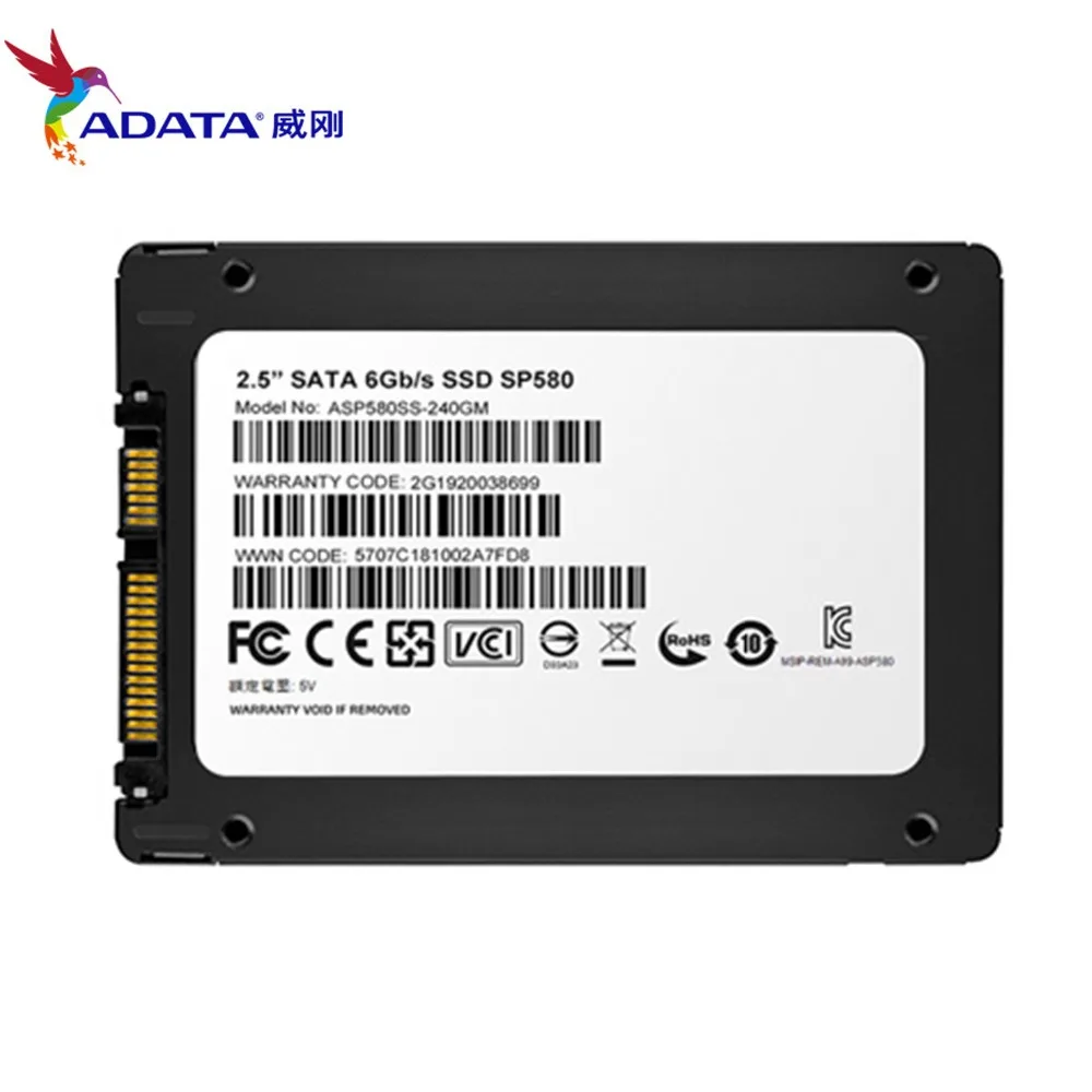 AData SP580 SSD 120 ГБ SATA 3 2,5 дюйма Внутренний твердотельный накопитель HDD жесткий диск SSD ноутбук PC 120G ноутбук