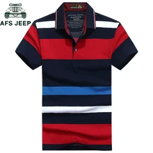 AFS JEEP, брендовая полосатая рубашка поло, мужские Топы И Футболки, летние хлопковые дышащие поло, para hombre, Повседневная рубашка поло, masculina M-3XL