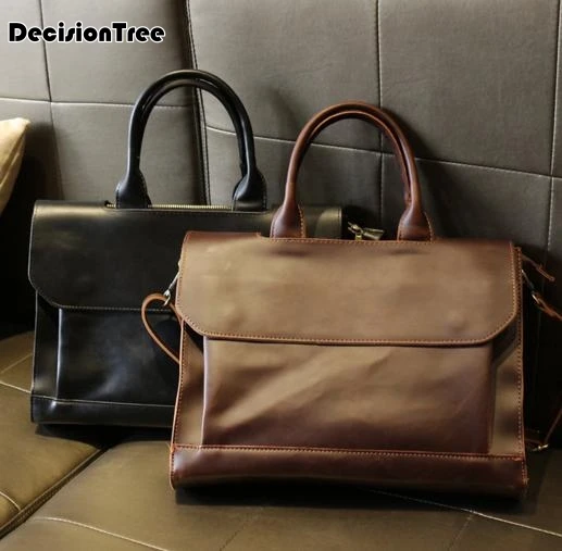 Роскошные винтажные мужские портфели сумки коммерческие деловые сумки дизайнерские мужские сумки через плечо хит продаж компьютерные