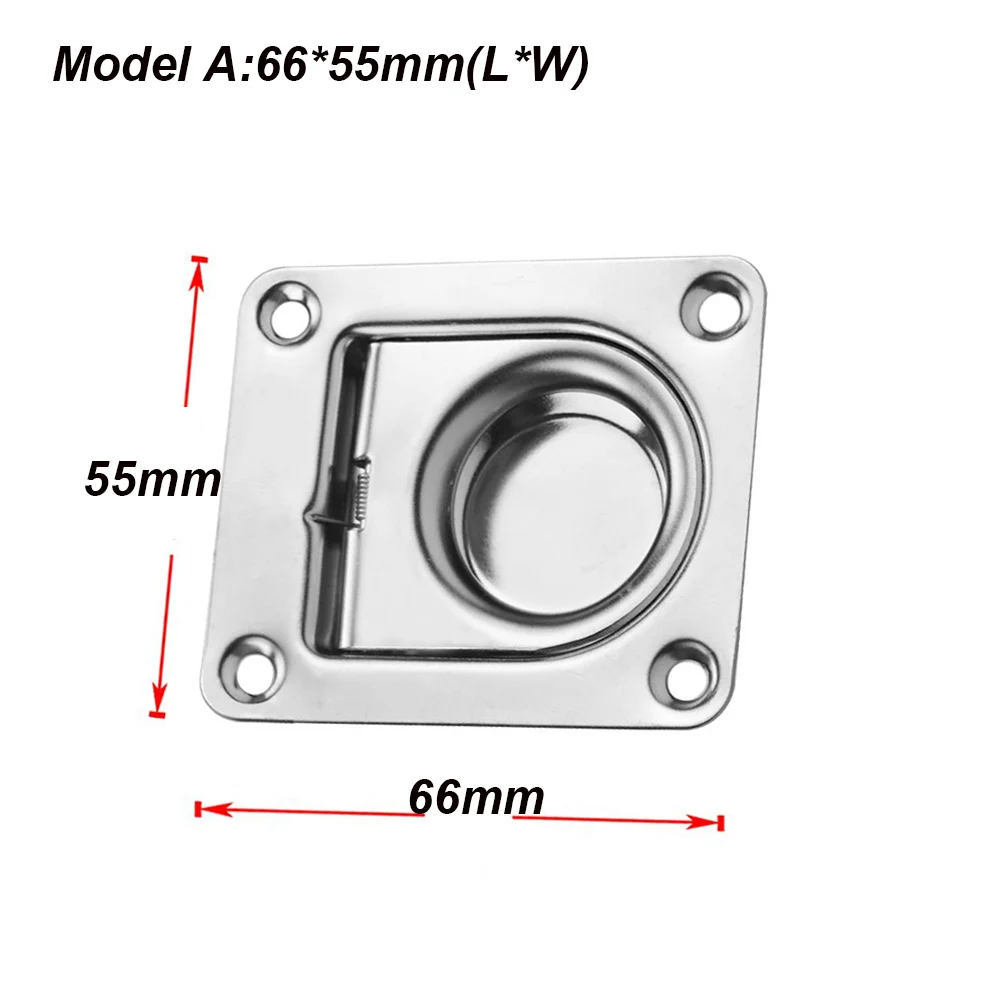 8 шт. нержавеющая сталь флеш Лифт кольцо люка Потяните ручки шкафчик мебель шкаф лодка судовые Аппаратные аксессуары - Цвет: 66-55mm