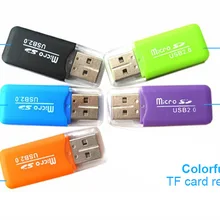 Портативный цветной высокоскоростной USB 2,0 Micro SD T-Flash TF устройство для чтения карт памяти, Microsd адаптер для флеш-накопителя USB