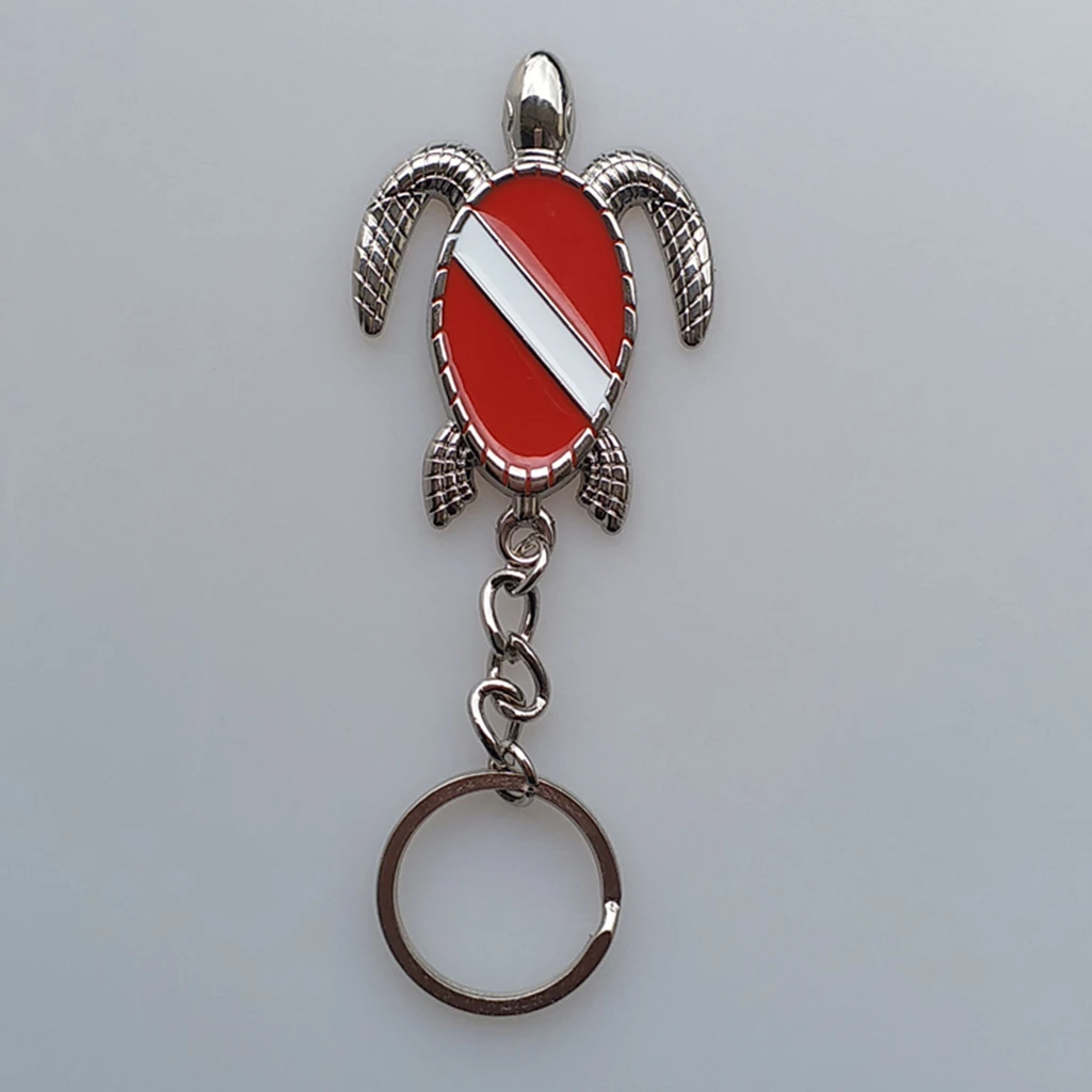  Zinc Alloy Sea Turtle Keychain Key Chain Holder with Keyring Charm Diving Flag Marker Keychain Keyring