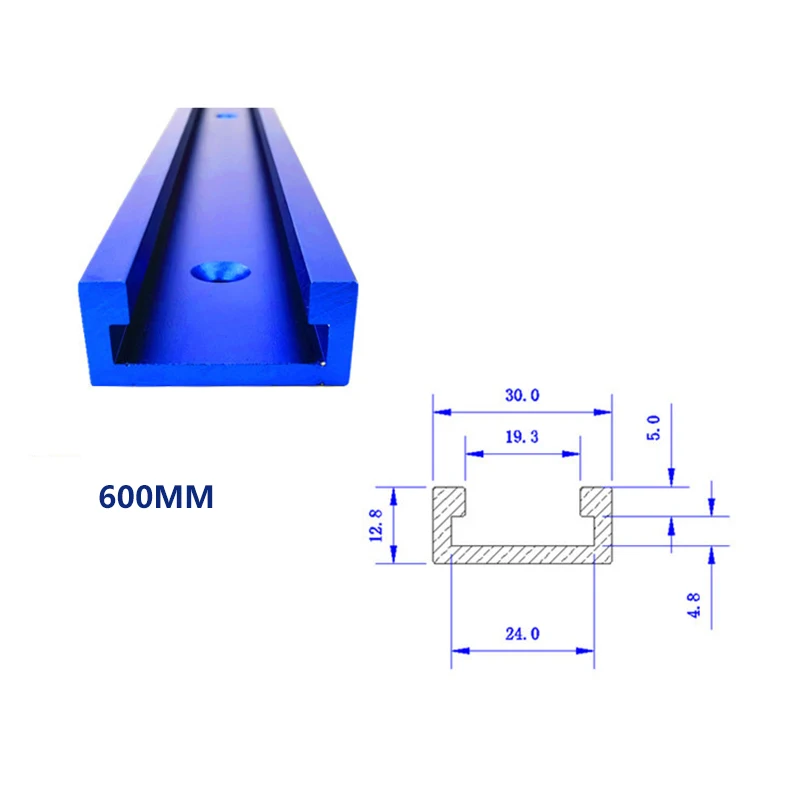 Футболка(1 шт.) треков Стандартный Алюминий слот, трек джиг приспособление для маршрутизатора Таблица Пилы деревообрабатывающий инструмент 300/400/500/600/800 мм - Цвет: 600mm T-track