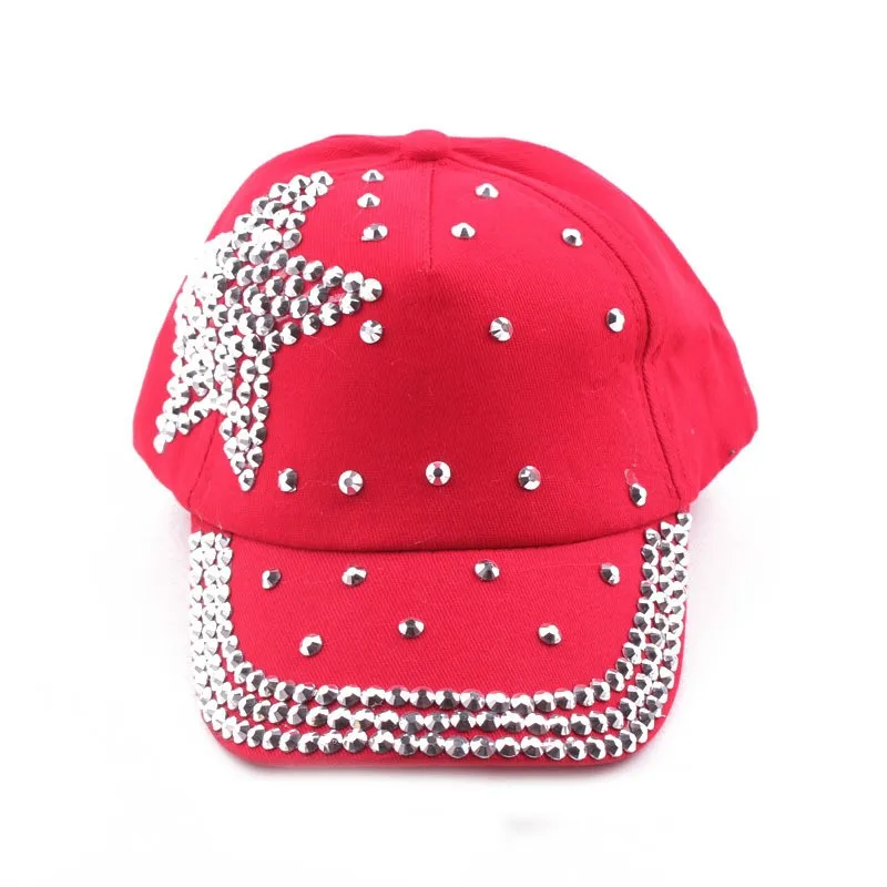 baby Unisex Shining Stars Simulate Diamond Casual kids Baseball Cap Trucker Hats Rhinestone Star Print Outdoor Snapback Hat Cap