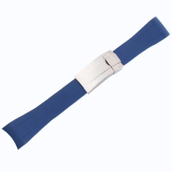 20 мм резиновый ремешок для часов Камуфляж для подводной лодки GMT Daytona браслет ремешок для часов Oyster Flex Explorer Нержавеющая Пряжка для Seiko - Цвет ремешка: blue
