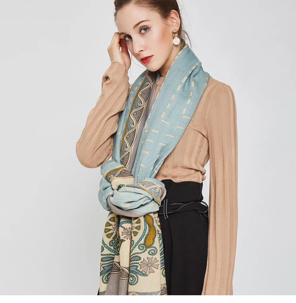 Роскошный брендовый кашемировый шарф из пашмины, теплый зимний шарф, женские шарфы с кисточками, длинное одеяло