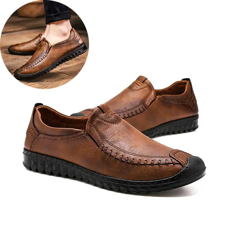 

Black Casual Leather Shoes Men Spring 2019 Men Loafers Leather Shoe Man Moccasins Shoe Italian Driving Shoes Brown