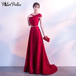 Элегантный красный атлас длинное вечернее платье 2018 с овальным вырезом с коротким рукавом пикантные открытые со шнуровкой сзади