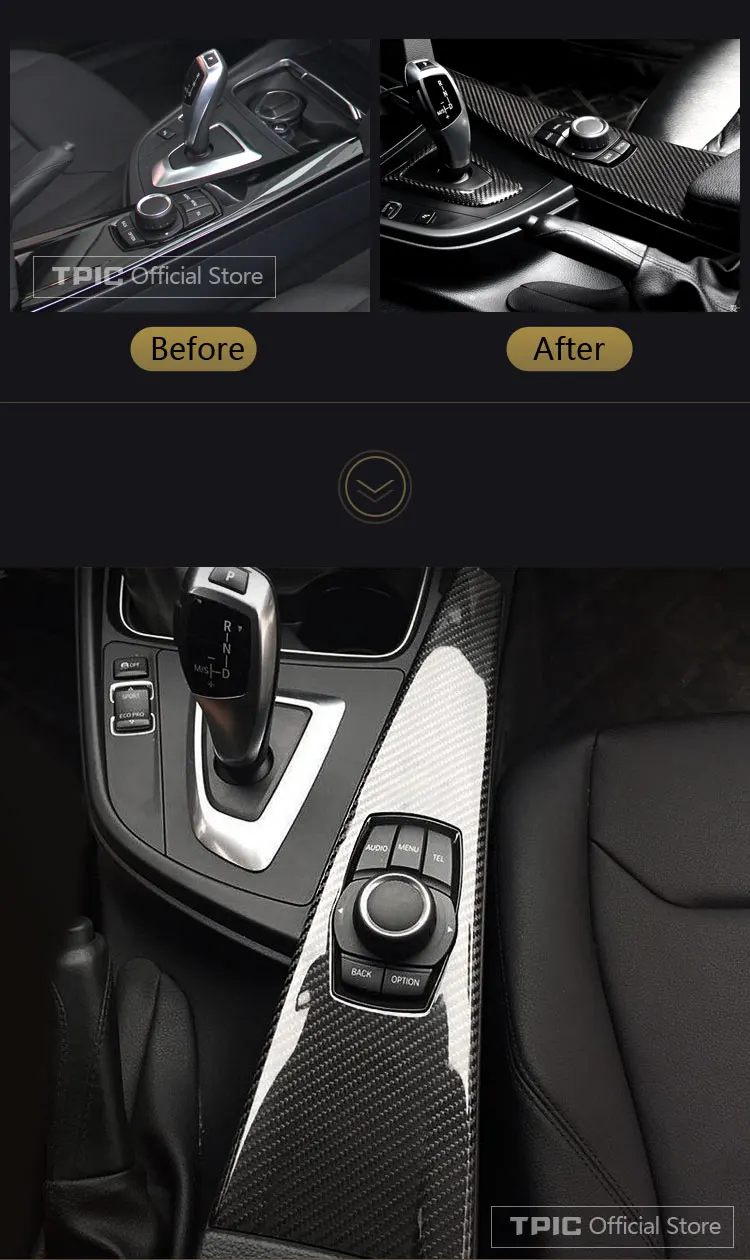 Автомобильный Стайлинг интерьера из углеродного волокна чехол для рычага переключения передач мультимедийная кнопка панели накладка наклейка для BMW F30 F32 F34 F36 аксессуары