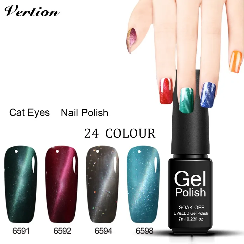 Verntion Lucky Cat Eyes Nail 3d Gel Soak Off Uv Varnish Professional Gel Top Coat Semi
