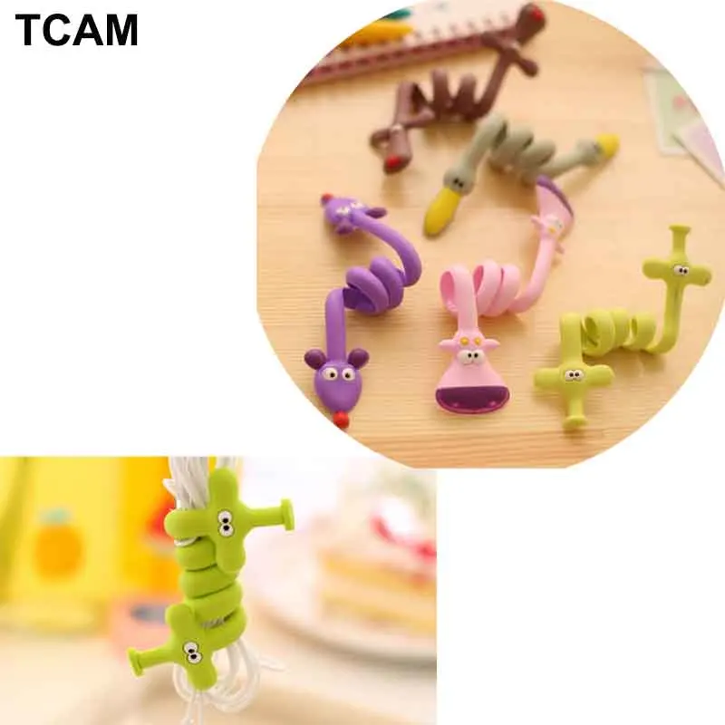 

Long Cartoon Cable Organizer Bobbin Winder Wire Protector Cord Holder Cover For Earphone IPhone Samsung MP3 USB