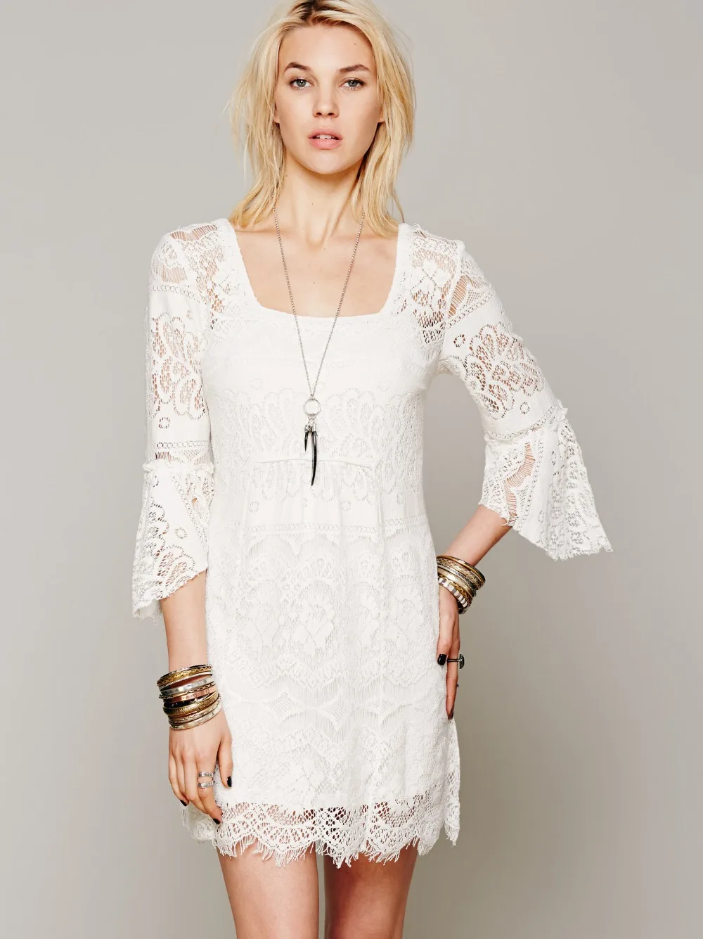 white lace western dress