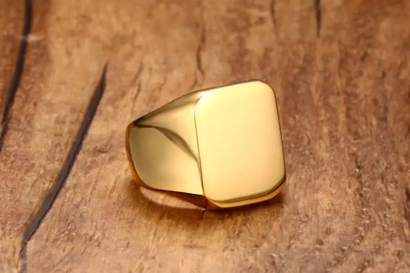 Meaeguet Solid Gold Color Punk Cool Men's Ring High Polished 18MM Wide Unique Stainless Steel Biker Square Party Ring (14)