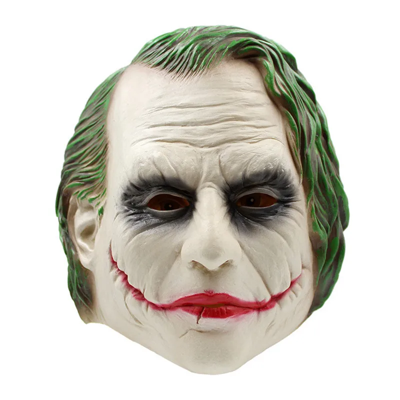 The Joker Latex Mask For Adult Mens Brown Hair Scare Cosplay Face Mask