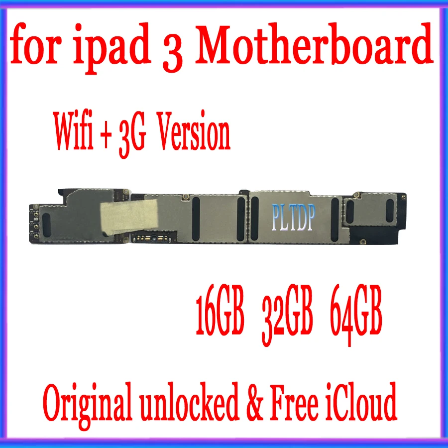 100% оригинальная разблокированная материнская плата для ipad 3 без iCloud 16 ГБ/32 ГБ/64 Гб