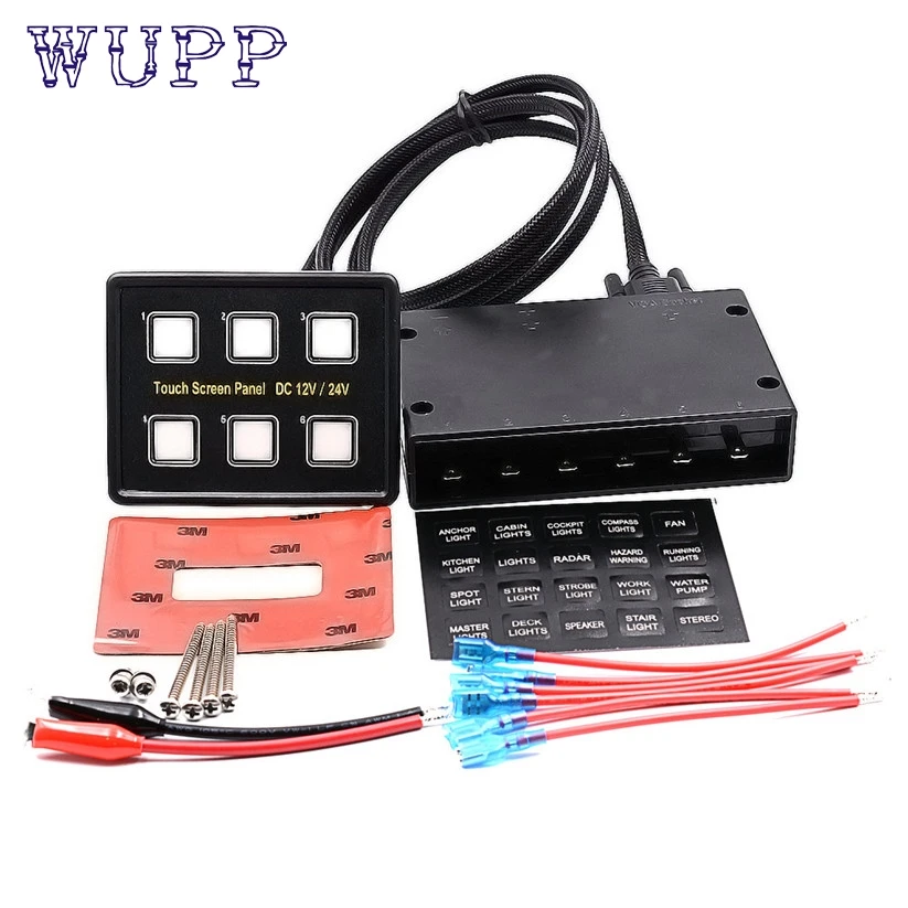 

6 Gang Touch Waterproof Car Auto Boat Marine LED Panel Circuit Breakers fe15