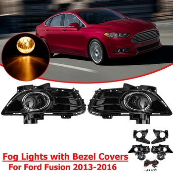 

Front Fog Lights Fog lamp Kit with Bezel Covers and Wiring Complete Set For Ford for Fusion for Mondeo 2013 2014 2015 2016