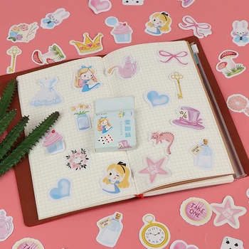 

46pcs/lot Lovely Alice Time Journal Decorative Stationery Stickers Scrapbooking DIY Diary Album Sticker Label