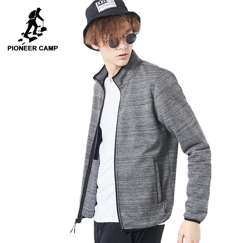 Koop Pioneer Kamp nieuwe aankomst mannen jas merk kleding casual herfst lente mannen jas top kwaliteit zwart grijs AJK801385