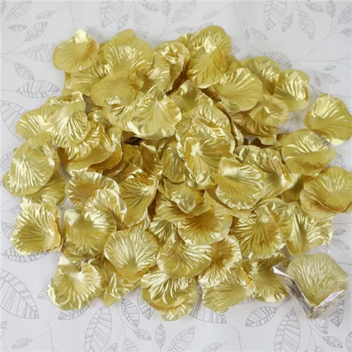 Gold 100 шт красочные шелковые лепестки роз цветы красный искусственный цветок для свадьбы помолвки украшения День Святого Валентина Любовь события Вечерние - Цвет: Gold