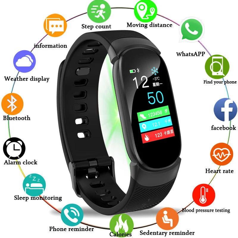 

New Metal Case Sports Waterproof Smart Watch Men women Heart Rate Monitor Fitness Tracker Smartwatch Sport mode Smart wristband