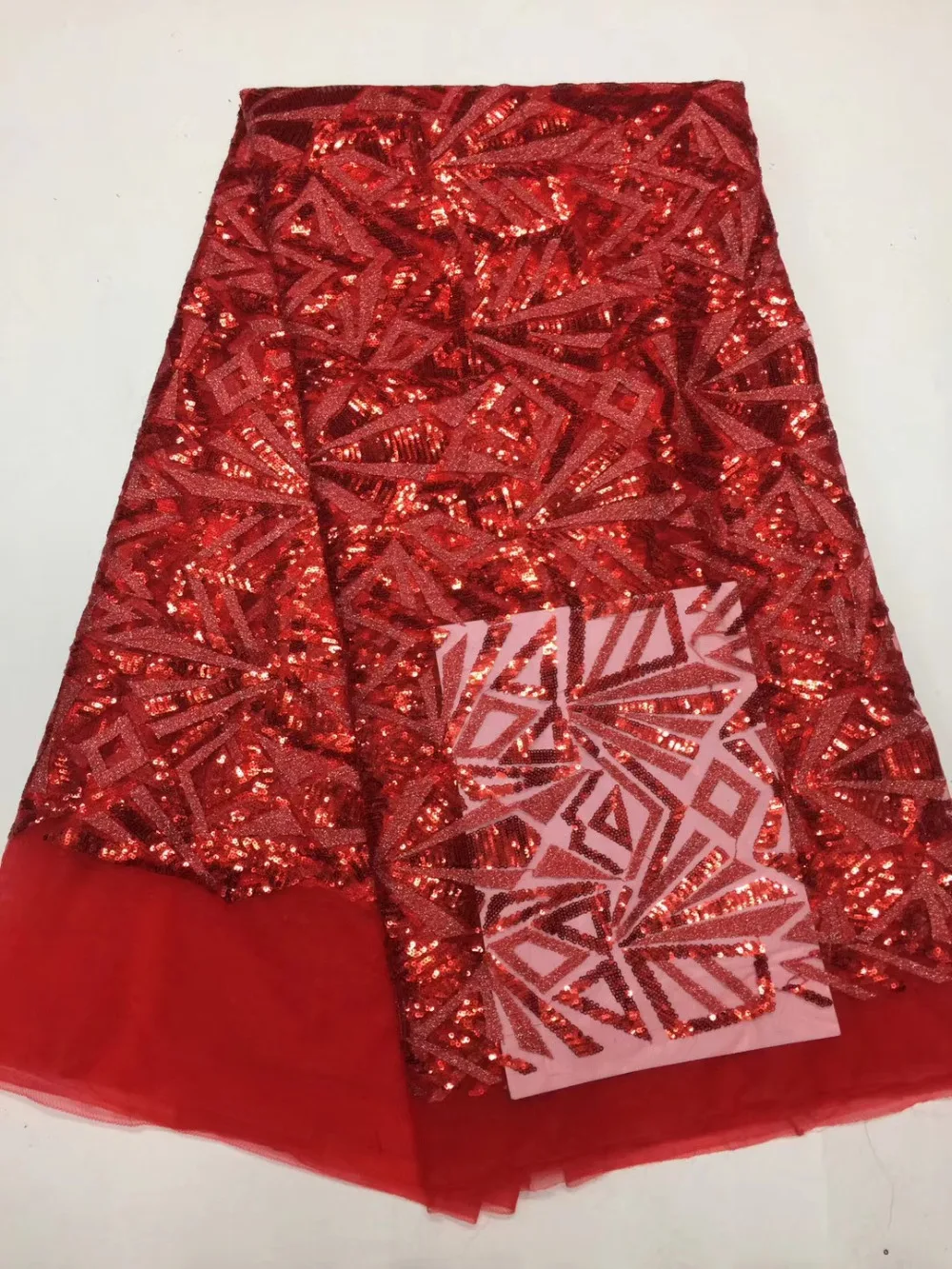 

2019 High Quality New Embroidery Sequins Lace Fabric African Lace Fabric French Nigerian Tull Lace Fabrics For Women Dress