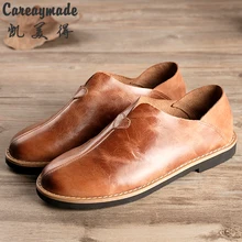 Careaymade/обувь с закрытым носком в стиле ретро; обувь из натуральной кожи с верхним слоем; женская обувь ручной работы для отдыха на мягкой подошве; обувь без застежки