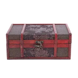 Шкатулка для драгоценностей 9,0 дюймов Виноградная маленькая коробка багажника для хранения ювелирных изделий, коллекция карт, Подарочная