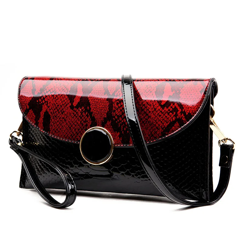 

New Fashion Serpentine Women Handbags European Design Patent Leather Ladies Shoulder Bags Female Girl Brand Luxury Crossbody Bag
