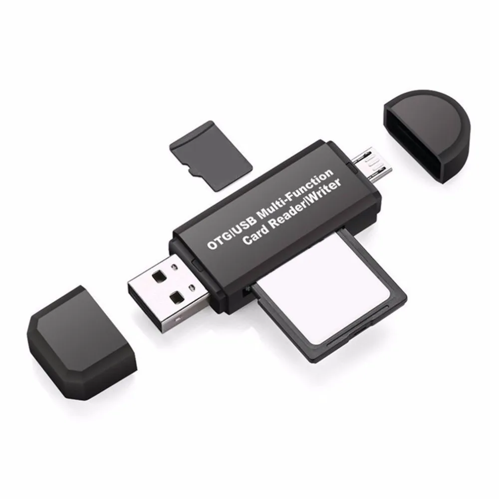 

2PCS Smart OTG Card Reader Writer High-speed USB 2.0 SD Micro-SD Card Reader USB Adapter for Android Phone Computer