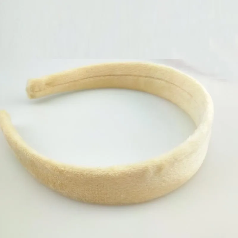 beige Для женщин и девочек бархатная повязка на голову многоцветная лента для волос декора подарки торжественный Рождественский наряд с утолщённой меховой опушкой - Цвет: beige