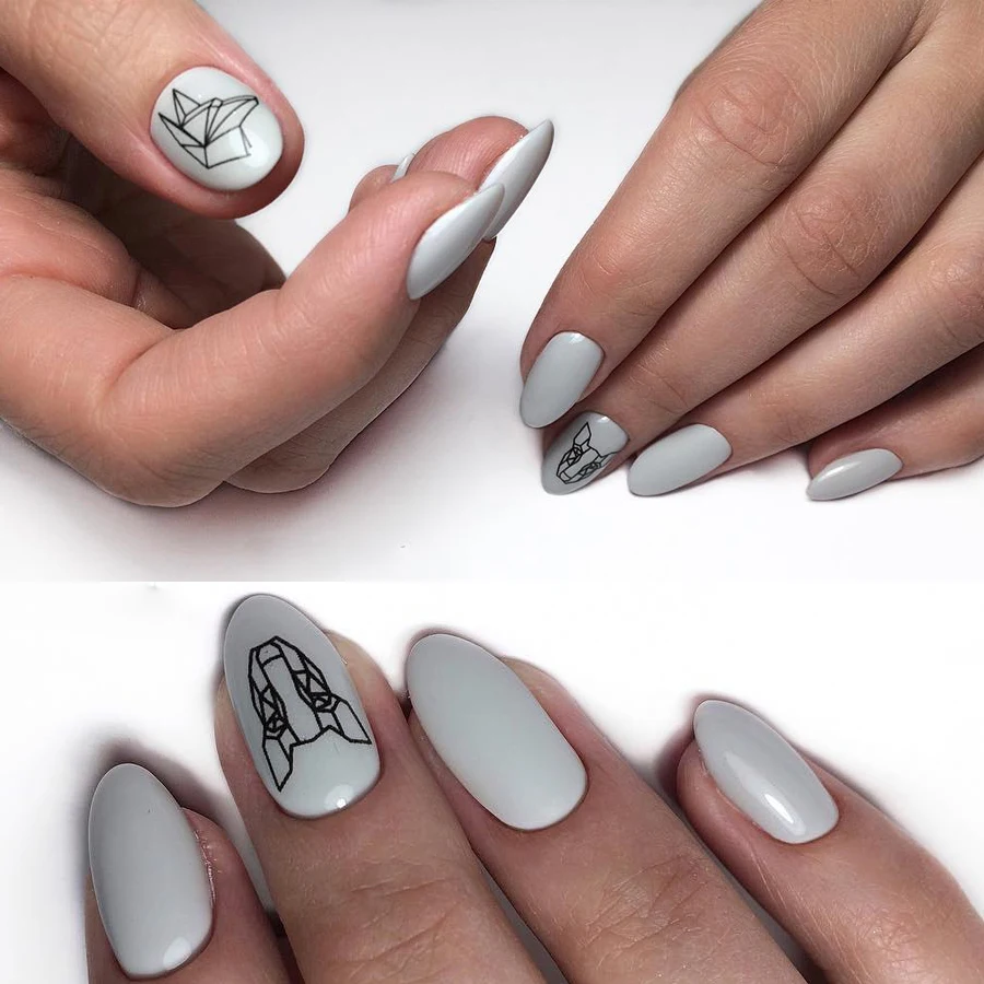 1 Шт Абстрактные животные стикеры 3D на ногти Nail Art складные Львы наклейки для ногтей оригами животные флексагон клейкие наклейки