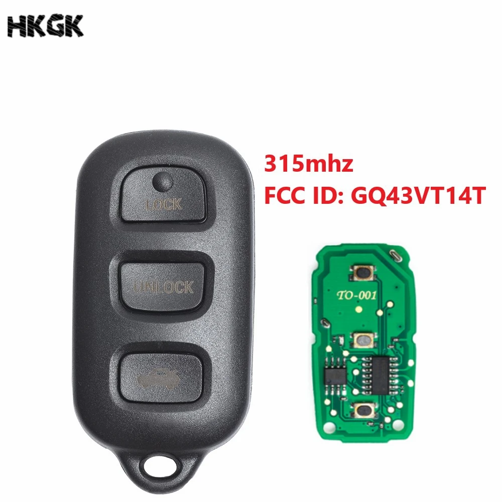 for Toyota Camry Corolla Sienna Solara Replacement Remote Car Key Fob GQ43VT14T