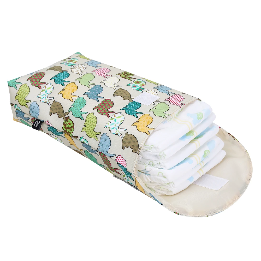 

Multifunctional Baby Diaper Organizer Reusable Waterproof Cartoon Prints Wet Dry Bag Portable Mummy Storage Bag Travel Nappy Bag