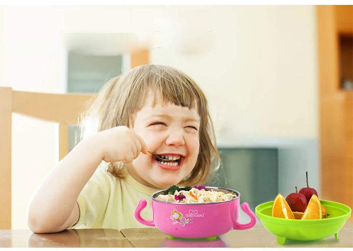 Detachable Baby Feeding Dish Bowl Anti Slip Children Tableware Dinnerware (7)