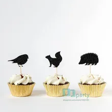 18 шт лесное животное украшения для капкейков птица, белка Ежик украшения для капкейков для празднования первого дня рождения украшения на заказ Цвет