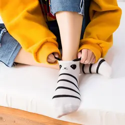 5 пар/компл. Kawaii животных женские носки Красивый Веселый мультяшный хлопковые носки для девочек счастливые носки